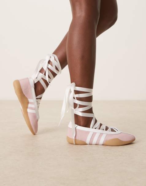 adidas Originals Taekwondo Mei Ballet trainers in light pink and white - view 1