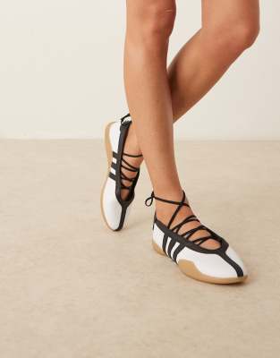 adidas Originals adidas Originals Taekwondo Mei Ballet trainers in white and black