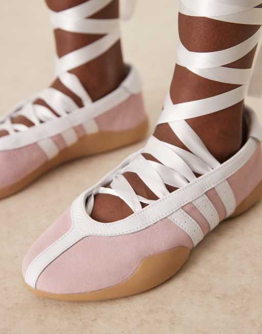 adidas Originals - Taekwondo - Mei - Balletsneakers in lichtroze en wit, 3 van 5