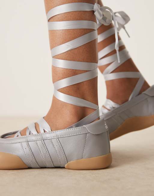 adidas Originals Taekwondo Mei Ballet sneakers in metallic silver