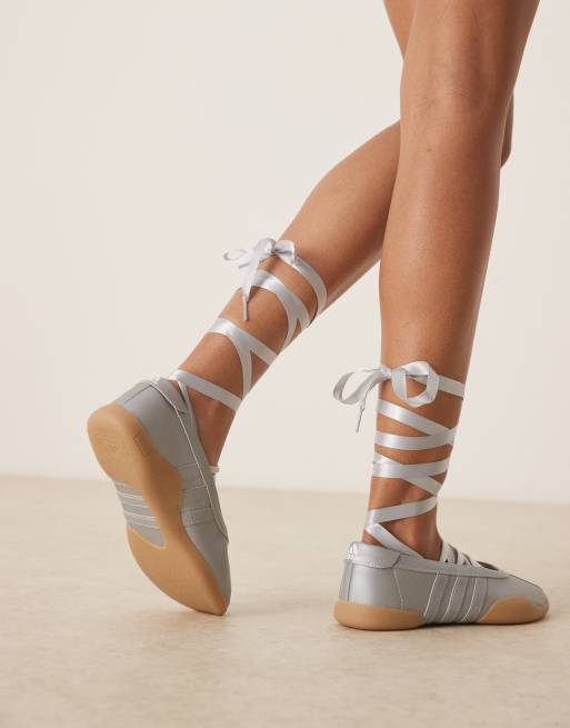 adidas Originals Taekwondo Mei Ballet sneakers in metallic silver