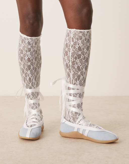 adidas Originals Taekwondo Mei Ballet trainers in light blue and white