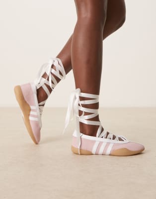 adidas Originals - Taekwondo Mei - Baskets style ballerines - Rose clair et blanc