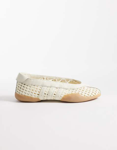 adidas Originals Taekwondo Mei crochet ballet flats in off white - view 1
