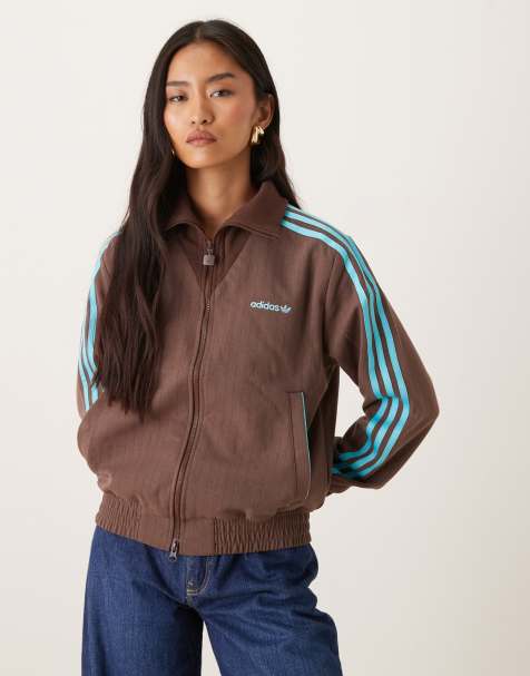 adidas Originals tailored track jacket in brown - view 1