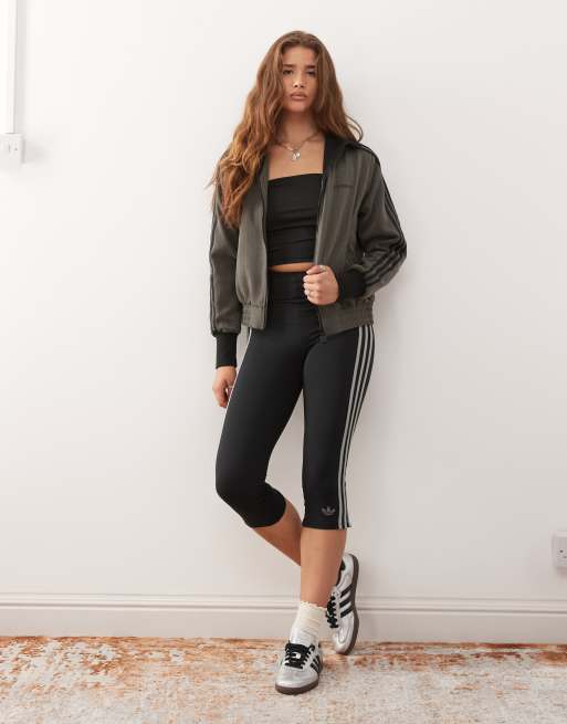 adidas Originals tailored track top in brown and black