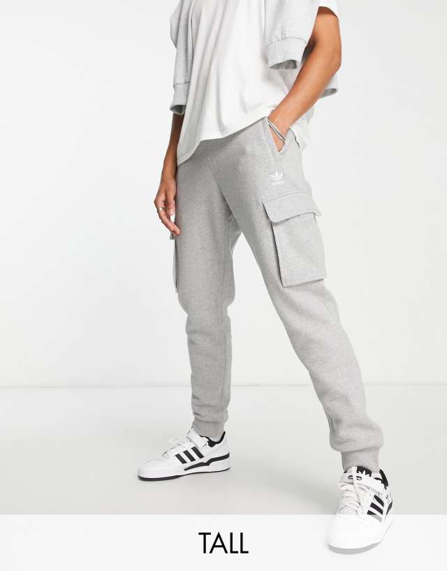 adidas Originals Tall Essentials slim fit cargo sweatpants gray