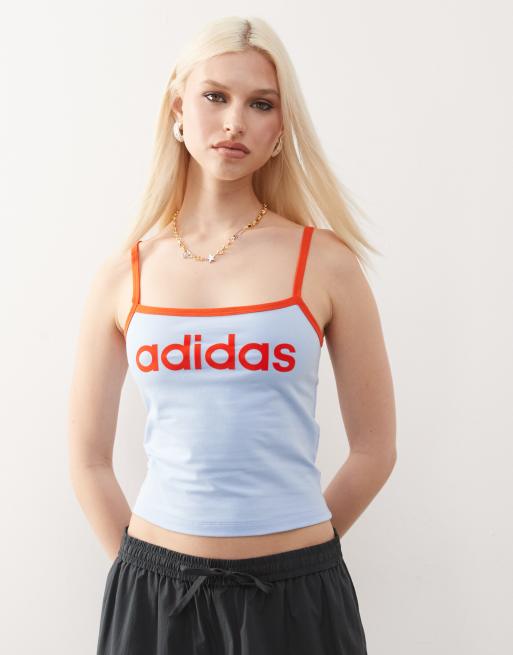 adidas Originals tank top in light blue and orange | ASOS