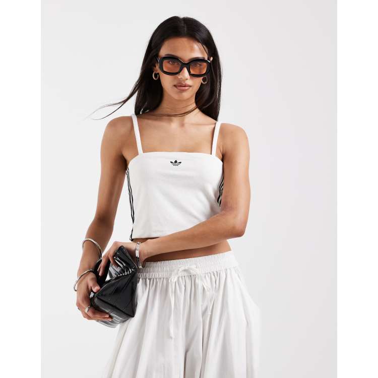 adidas Originals tank top with terrycloth detailling in off white