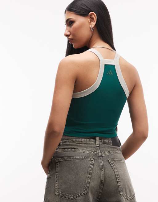 adidas Originals – Tanktop in Grün und Weiß mit Logo, 4 von 4