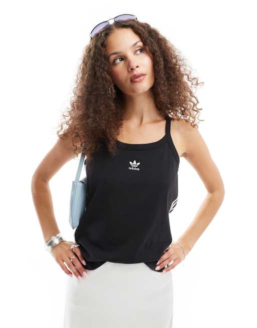 adidas Originals – Tanktop in Schwarz mit den drei Streifen