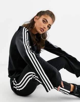 adidas originals taping velvet trouser in black