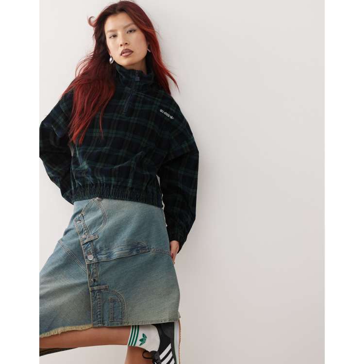 adidas Originals tartan half zip jacket | ASOS