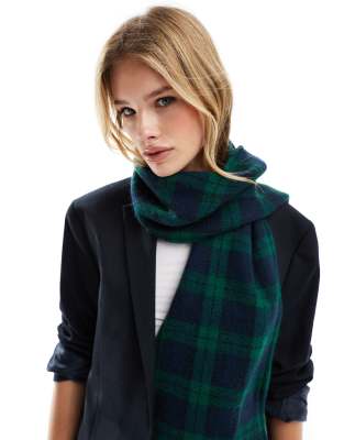 adidas Originals tartan scarf in dark green and navy | ASOS