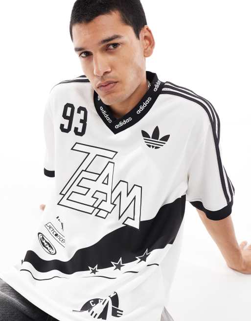 adidas Originals team 93 jersey in black and white