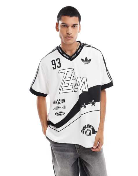 adidas Originals - Team 93 - Maglietta bianca e nera - view 1