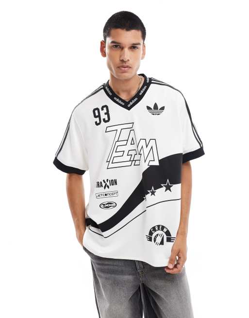 adidas Originals - Team 93 - Shirt in zwart en wit