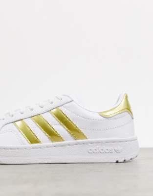 adidas team court white gold