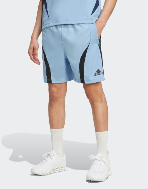 adidas Originals – Teamgeist Adicolor – Shorts in Ash Blue/Schwarz