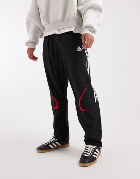 adidas Originals Teamgeist adicolor track pants in black and white