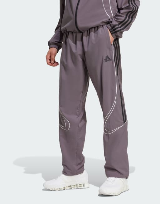 adidas Originals Teamgeist adicolor track pants in grey strata / black