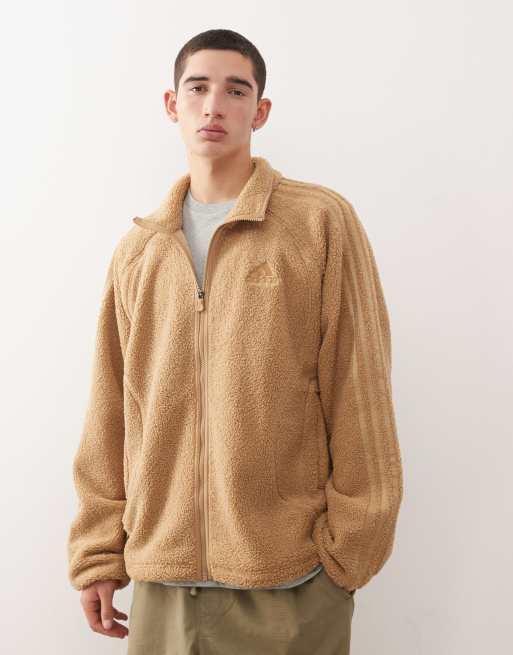 adidas Originals – Teamgeist – Brązowy top dresowy z kożuszka