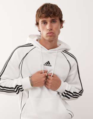 adidas Originals – Teamgeist Cut Line – Biało-czarna bluza z kapturem - view 1