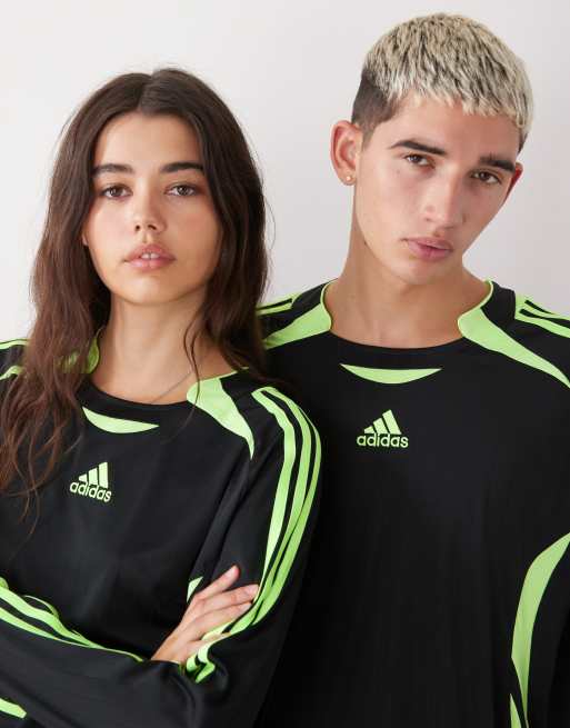 adidas Originals – Teamgeist – Langärmliges T-Shirt in Schwarz und Grün, 2 von 4