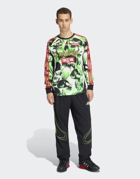 adidas Originals - Teamgeist - Motorshirt met all-over print in groen - view 1