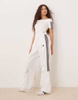 adidas Originals adidas Originals Teamgeist oversized track pants in white