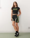 [adidas Originals] adidas Originals Teamgeist shorts in black and lime L Black / signal green