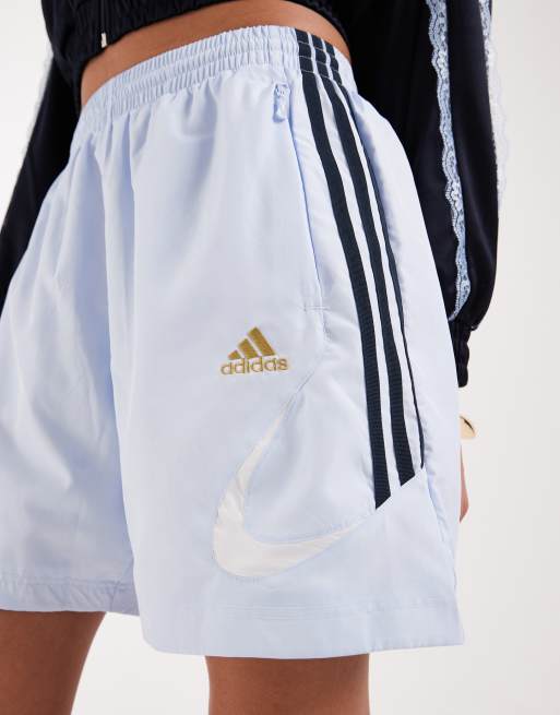 adidas Originals teamgeist shorts in light blue, 2 of 5