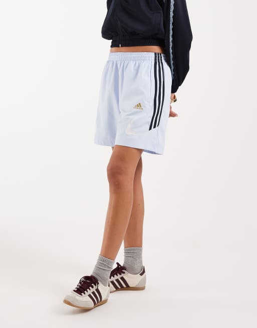 adidas Originals teamgeist shorts in light blue, 4 of 5