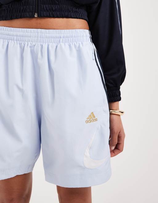 adidas Originals teamgeist shorts in light blue, 5 of 5