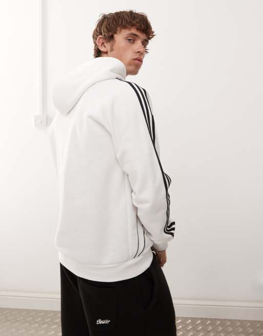 adidas Originals - Teamgeist - Sweat à lignes contrastantes - Blanc/noir