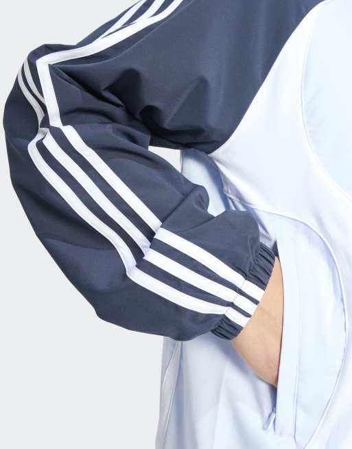 adidas Originals – Teamgeist – Sweatshirt in Crystal Sky mit kurzem Reißverschluss, 3 von 4