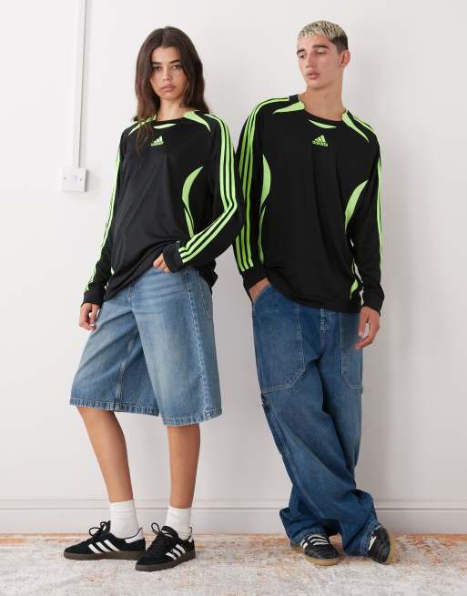 adidas Originals - Teamgeist - T-shirt à manches longues - Noir et vert