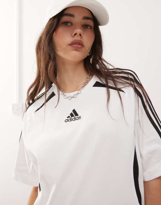 売れ筋商品|||アディダスオリジナルス Tシャツ レディース トップス TEAMGEIST TEE - Print T-shirt - white/black adidas TEAMGEIST TEE ブルー/ホワイト（アディダス チーム