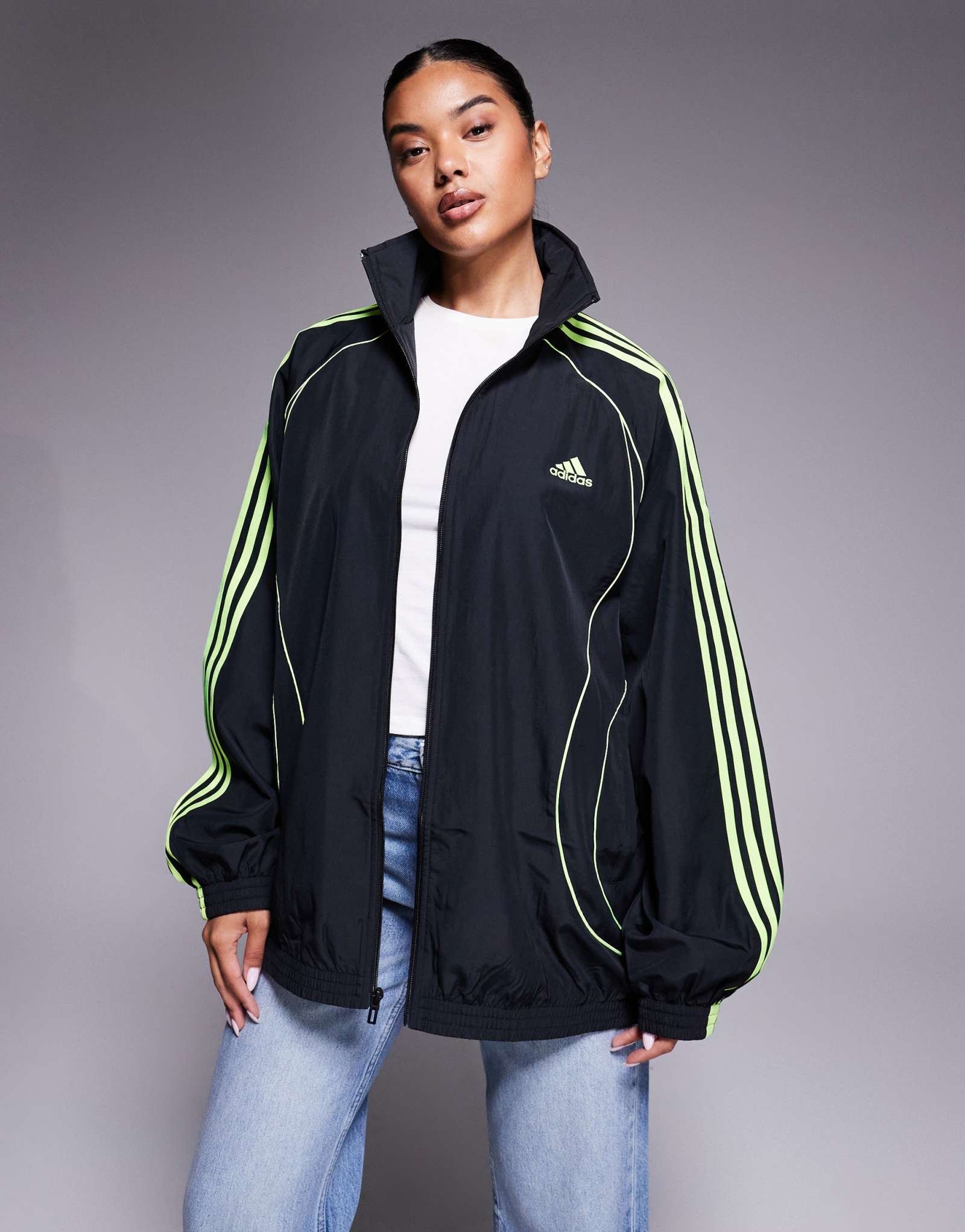 спортивный топ adidas Originals Teamgeist черного и ярко-зеленого цветов