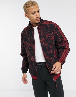 adidas originals tech fleece jacket with all over print and reflective details tech pack