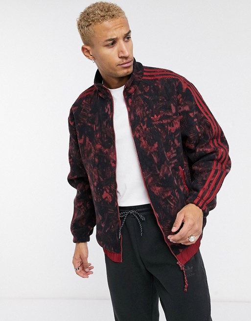 adidas Originals tech fleece jacket with all over print and reflective