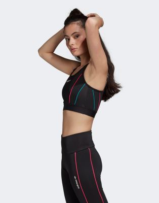 adidas Originals - Brassière tecnica nera con trifoglio-Bianco Bianco