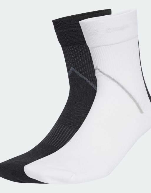 adidas Originals – Techy – 2 Paar Crew-Socken in Weiß/Schwarz