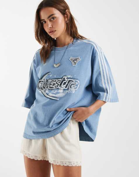 adidas Originals tee in blue denim