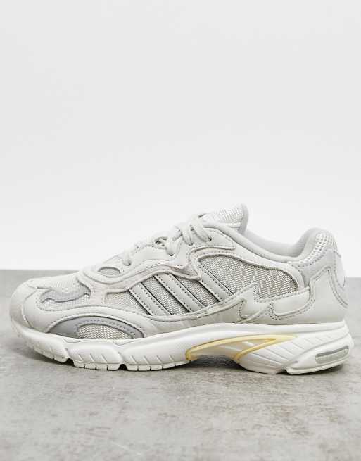 adidas Originals Temper Run sneakers in white and easy yellow