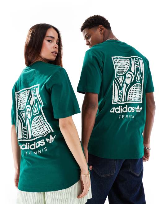 ☆Adidas☆Originals Tennis Graphic Tee Green Męski T-Shirt Adidas Originals Graphic - green