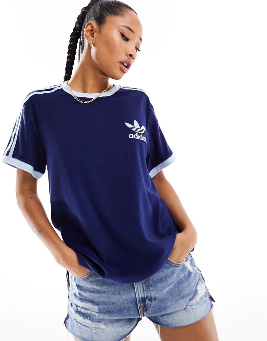 Adidas Originals Terry T-shirt In Navy And Blue