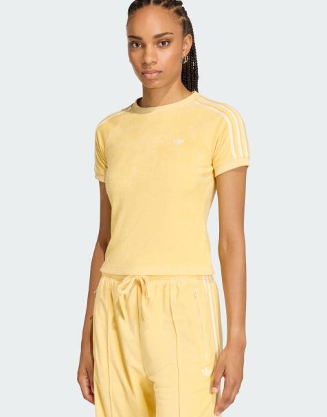 adidas Originals Terry towel cali tee in orange tint - view 1