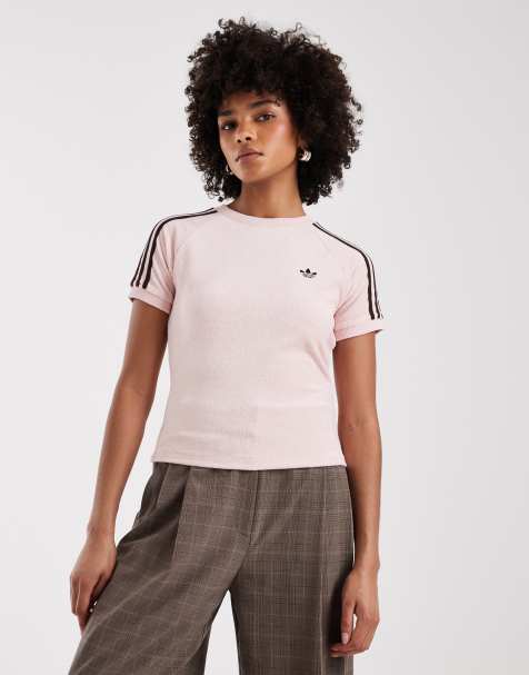 adidas Originals Terry towel cali tee in sandy pink - view 1