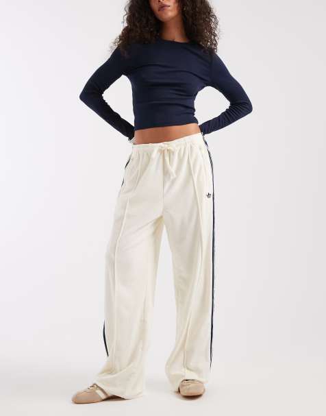adidas Originals terry towel track pants in cream white - view 1